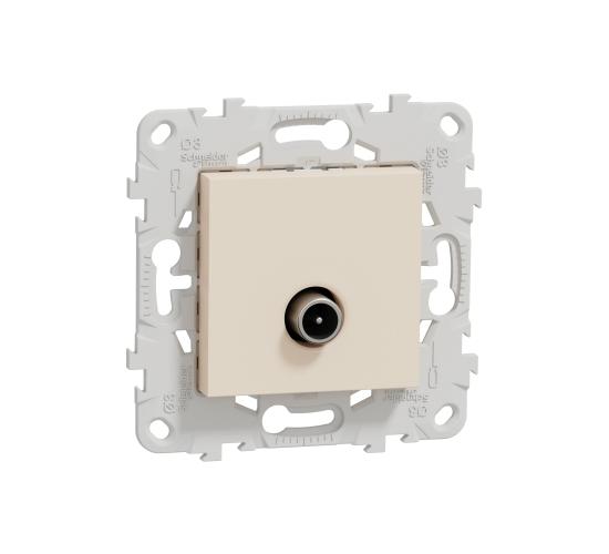 TV розетка с монтажна рамка 2 модула слонова кост NU546244 main image