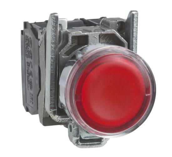 Светещ бутон,метален червен,22 мм,пружинно връщане,1NO+1NC 24 VAC/DC main image