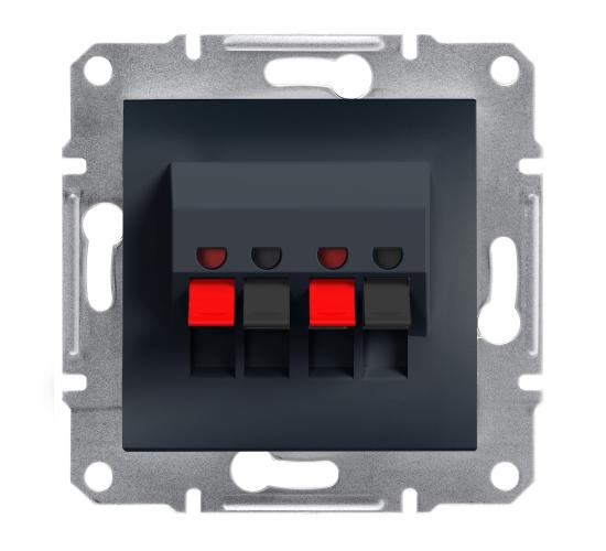 Двойна розетка за високоговорител,антрацит Asfora EPH5700171 main image