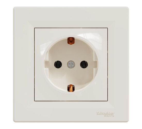 Контакт Шуко единичен 16A Asfora крем main image