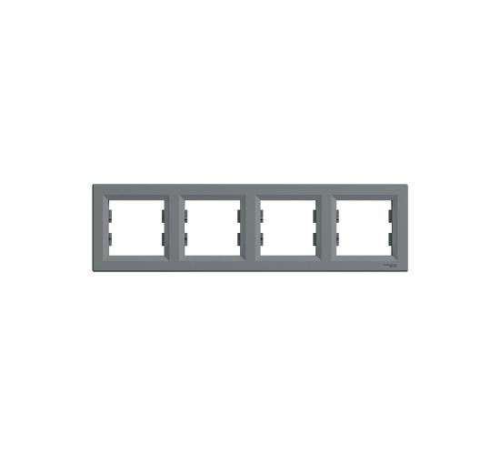 Рамка четворна хоризонтална Asfora стомана main image