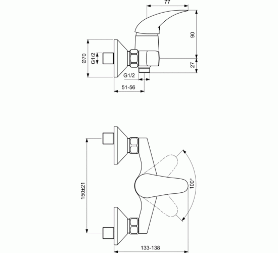 Смесител стенен за душ ORION В5194АА main image