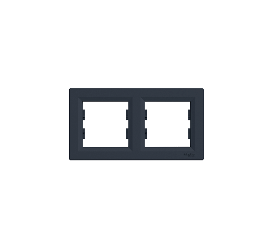 Рамка двойна хоризонтална Asfora антрацит main image