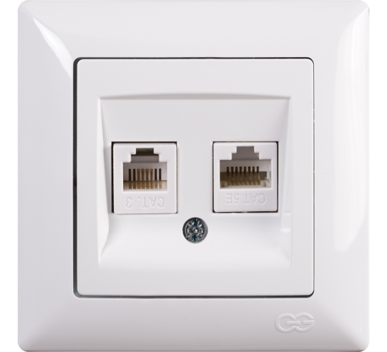 Контакт за телефон+компютър Visage бял main image