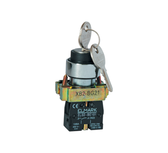 Превключвател EL2-BG 21 1НО IP20 черен, двупозиционен с ключ main image