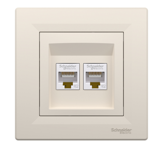 Компютърна розетка 2xRJ45 сat5e UTP крема EPH4400123 main image