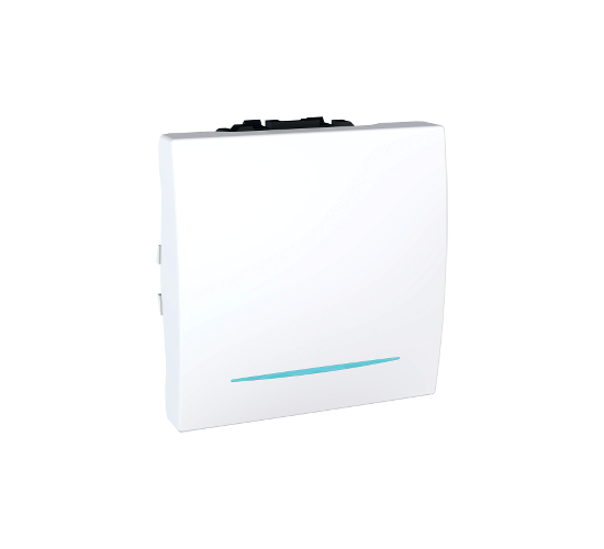 Ключ девиаторен 16А схема 6 двумодулен с индикаторна лампа Unica бял main image