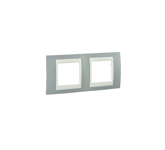 Рамка двойна Unica Plus светлосива/слонова кост ДО ИЗЧЕРПВАНЕ НА КОЛИЧЕСТВАТА main image
