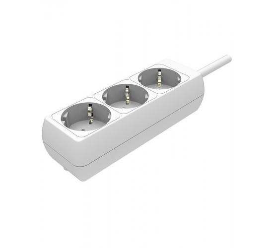 Разклонител троен с кабел 3метра 3х1.5мм2 бял main image