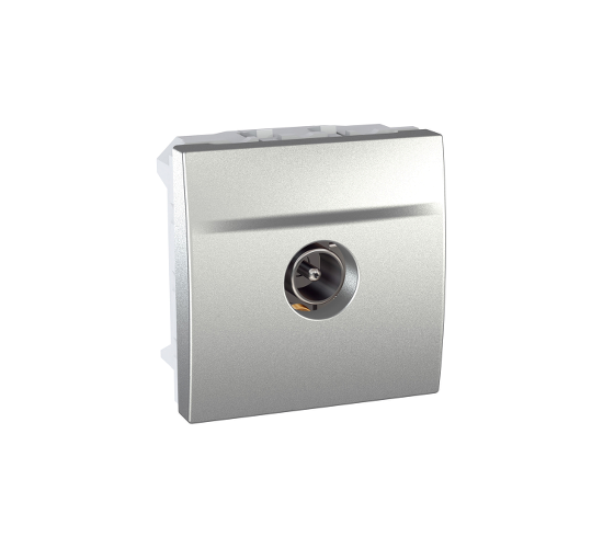 Розетка единична за TV мъжки конектор двумодулна Unica алуминий/сребрист main image