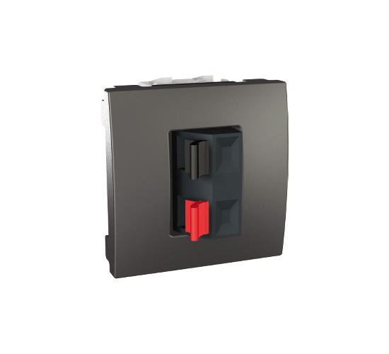 Розетка единична за аудио (високоговорител) двумодулна механизъм Unica графит main image