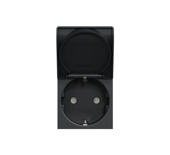 Контакт шуко с детска защита и капак 2P+E 16A, антрацит NU303754TA main image