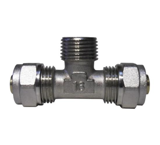 Връзка тройна с външна резба ф 16х1/2"х ф 16   main image