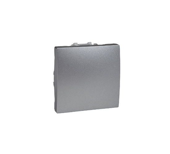 Ключ лихт бутон двумодулен 10A 250VAC механизъм Unica сребрист/алуминий main image