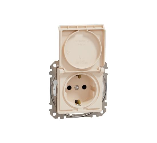 Контакт Шуко с капак крем IP44 SEDNA SDD212023 main image