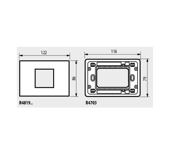 Рамка 2 модулна за монтаж на конзола 3 модулна Classia черно/злато R4819BD main image