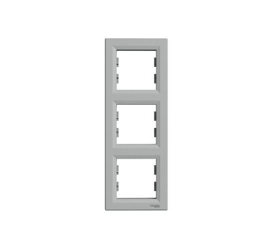 Рамка тройна вертикална Asfora алуминий main image