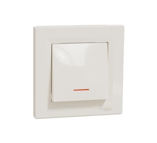 Ключ единичен схема 1 с глим лампа Asfora крем EPH1400123 main image