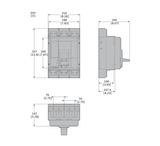 Автоматичен прекъсвач E080N320FM CVS800F 50kA 3P 800А main image