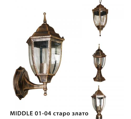 Фенер старо злато стенен  Е27 PACIFIC MIDDLE main image