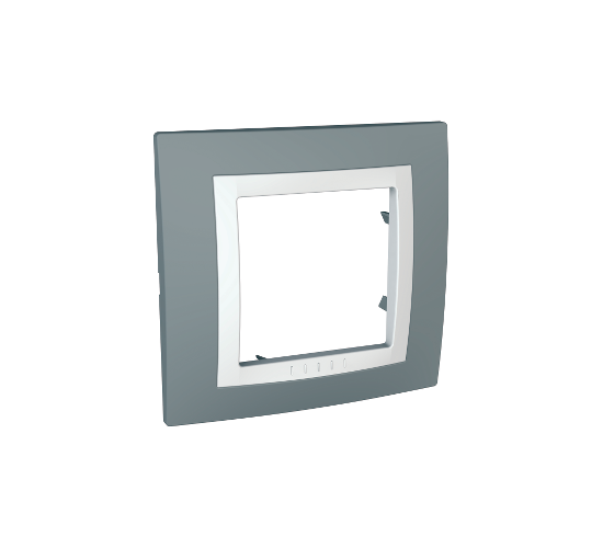 Рамка единична Unica сиво/бяла ДО ИЗЧЕРПВАНЕ НА КОЛИЧЕСТВАТА main image