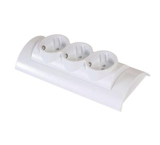 Контакт открит монтаж троен бял Атра main image