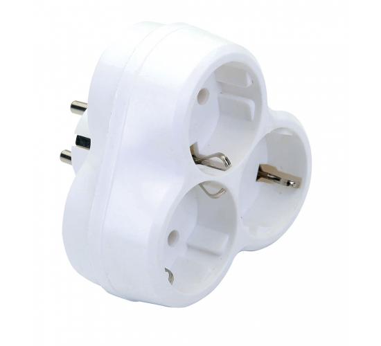 Разклонител за контакт троен бял main image