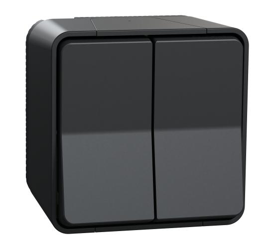 Mureva двоен девиаторен ключ за открит монтаж безвинтово свъзване антрацит MUR35022 main image