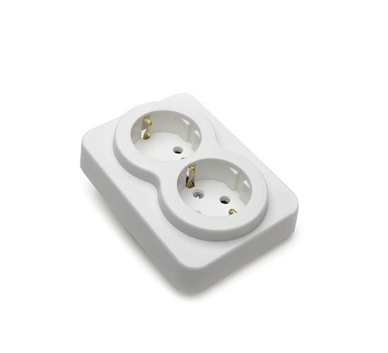 Контакт двоен скрит монтаж бял ТЕХНИЛ main image