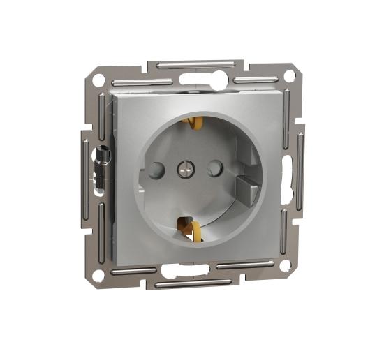 Контакт Шуко със детска защита Asfora алуминий main image