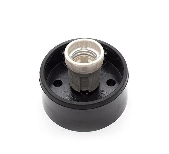 Права основа с фасунга за абажур  Е27 черна main image