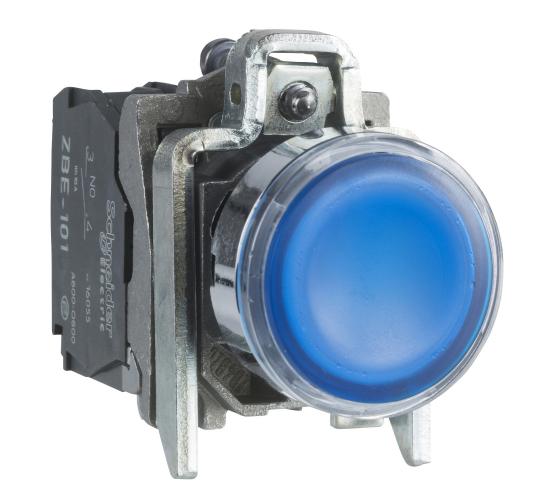 Светещ бутон LED 230V 1NO+1NC син main image