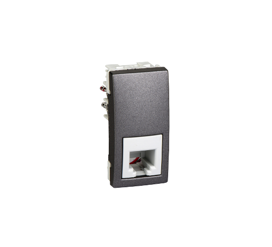 Розетка за телефон RJ11 едномодулна механизъм Unica графит main image