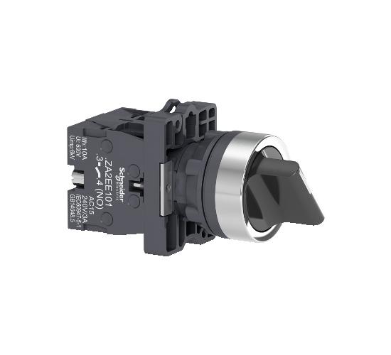 Превключвател черен, &Oslash;22,3 позиции,с пружинно връщане към център,2 NO XA2ED53 main image