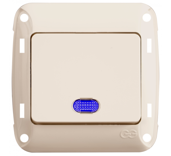 Ключ единичен светещ схема 1 Fantasy крем main image