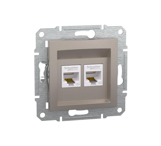 Компютърна розетка двойна 2xRJ45 сat5 UTP Asfora бронз main image