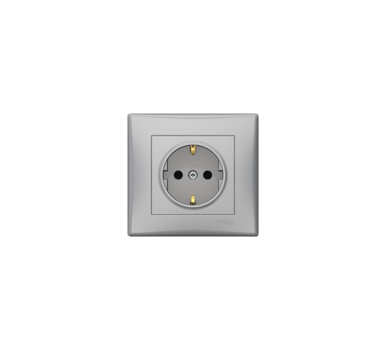 Контакт шуко с детска защита сглобен Sedna алуминиев OLD SERIES разпродажба SDN3000260 main image