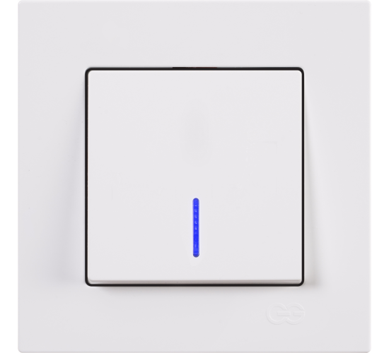 Ключ единичен светещ схема 1 Eqona бял main image