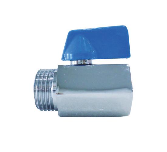 Кран сферичен  3/8" мини мъжка/женска резба синя ръкохватка main image