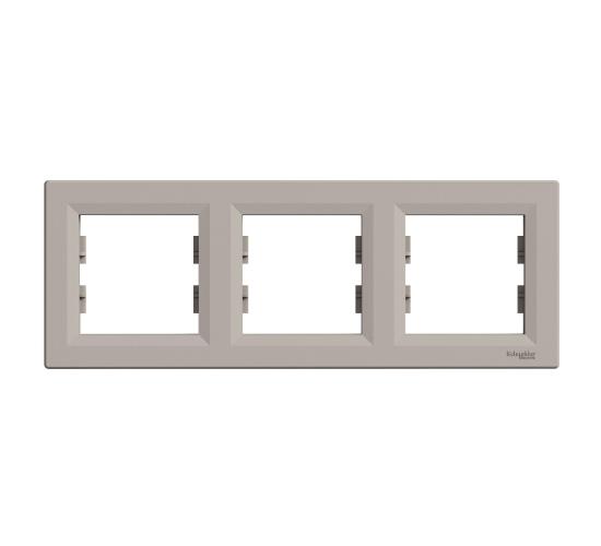 Рамка тройна хоризонтална Asfora бронз main image