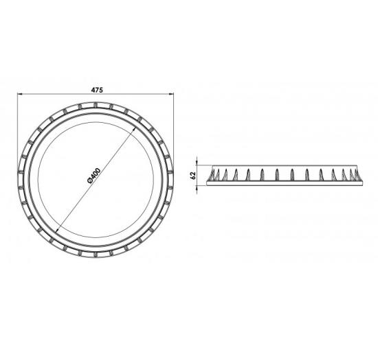 Капак пластмасов DN 400 СИВ main image