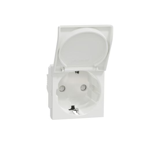 Контакт шуко с детска защита и капак 2P+E 16A бял NU303718TA main image