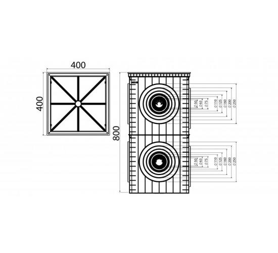 Отводнителна шахта 40смх40смх80 см main image