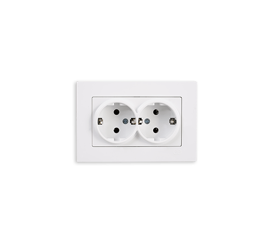 Контакт двоен Eqona бял main image