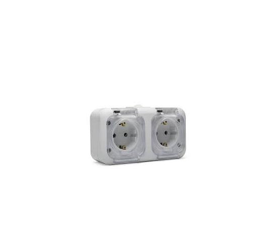 Контакт двоен Пком IP44  БЯЛ Найден Киров main image