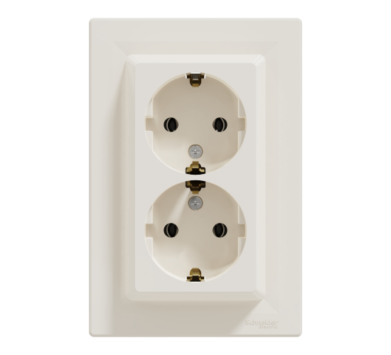 Двоен контакт Шуко, Asfora крем main image