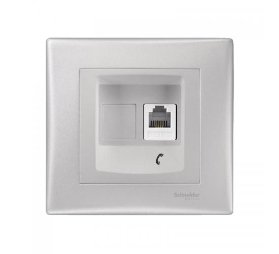 Телефонна розетка сглобена Sedna алуминий OLD SERIES разпродажба main image