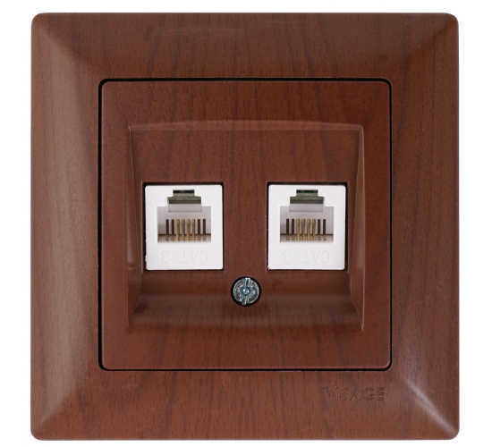 Контакт за телефон двоен Visage тъмен махагон main image