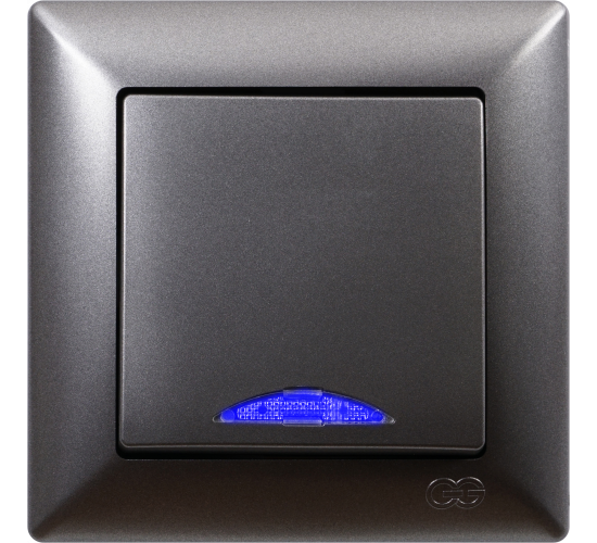 Ключ единичен светещ схема 1 Visage тъмносив main image