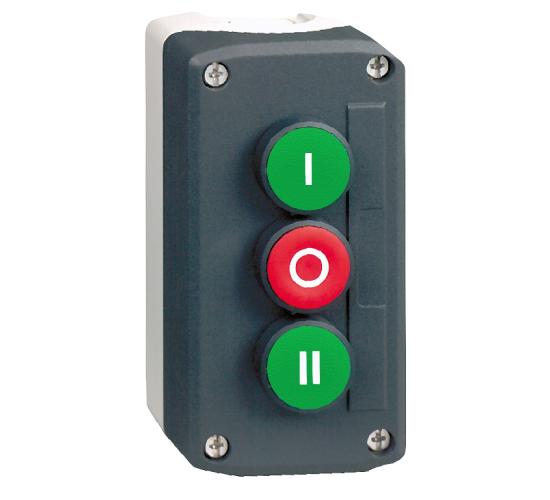 Пулт за управление с 3 бутона - зелен "I" 1NO - червен "O" 1NC - зелен "II" 1NO main image